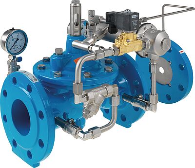 Flow limitation valve MBV for electrical control - closed without current
