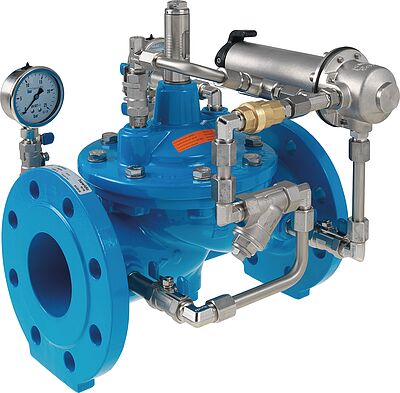 Pressure reducing valve with non-return function