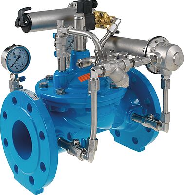 Pressure reducing valve for 2 pressure zones
